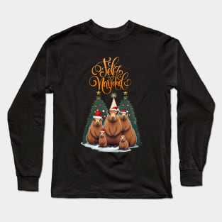 Feliz navidad, Capybara tree Christmas, Capybara Pets, Cute capybara Long Sleeve T-Shirt